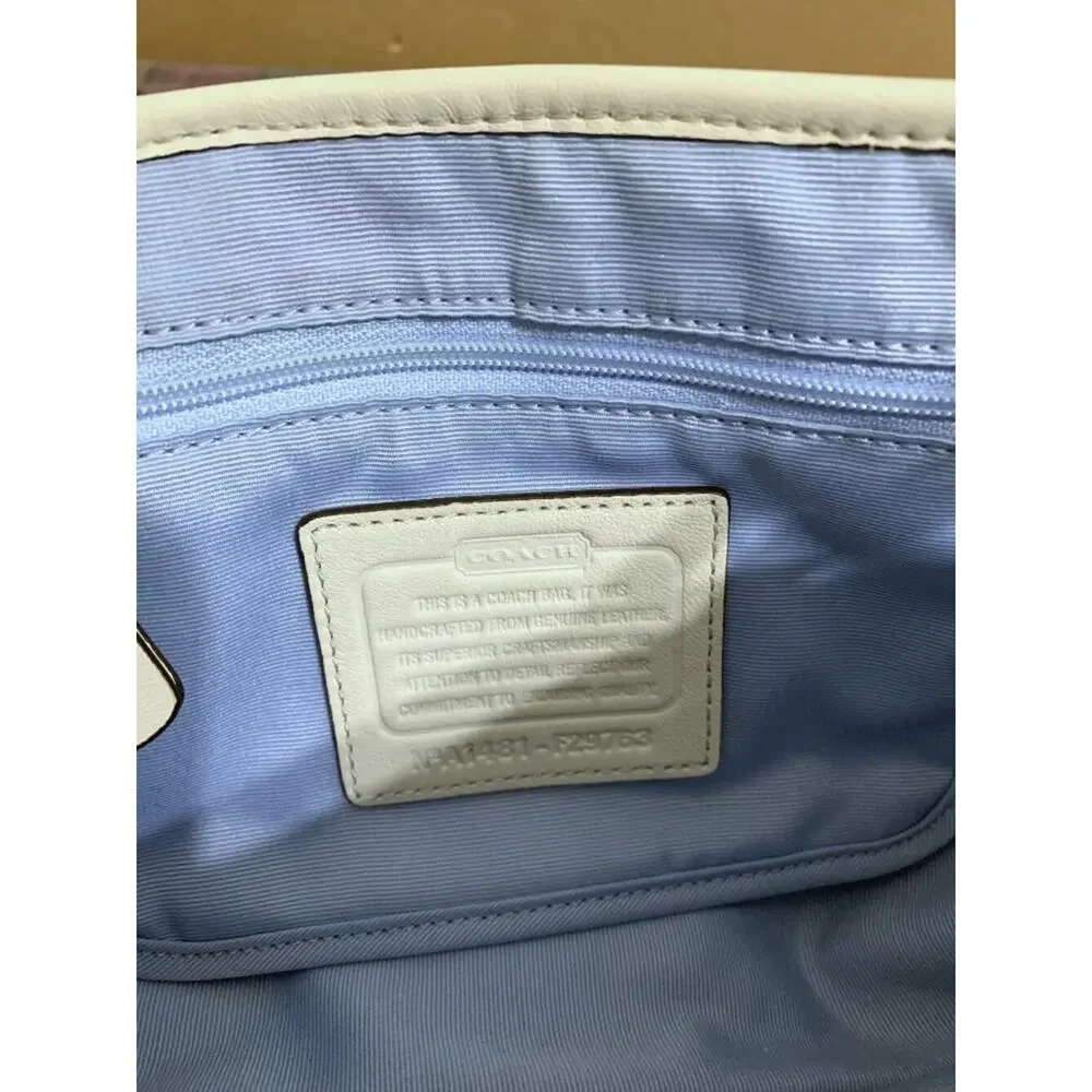 COACH HADLEY Small White Leather Buckle-Trim Field Bag Crossbody F29763